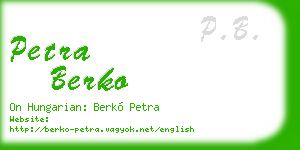petra berko business card